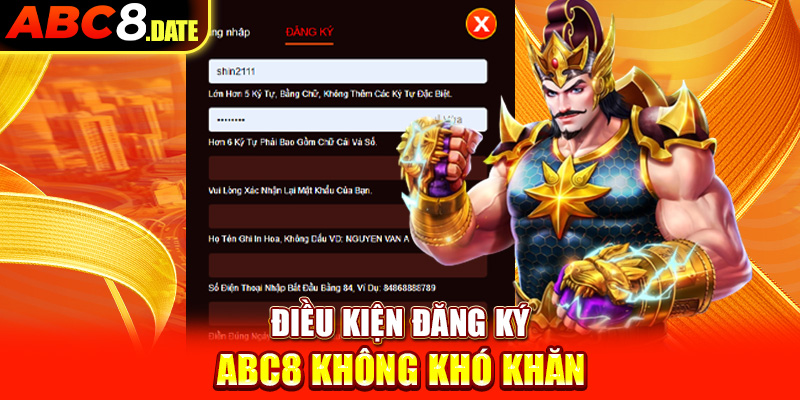 Điều kiện đăng ký ABC8 không khó khăn