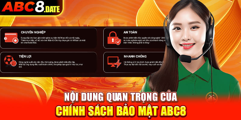 Nội dung quan trọng của chính sách bảo mật ABC8